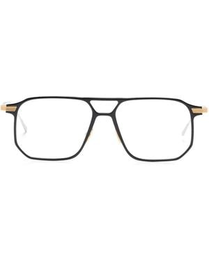 Cutler and Gross Lunettes De Vue À Monture Rectangulaire Et Détail Doré - Noir