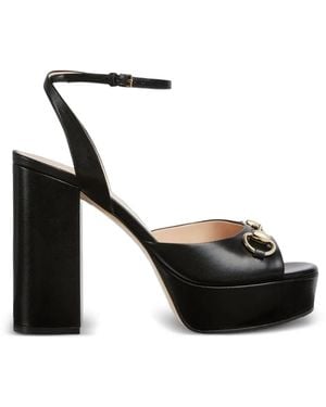 Gucci Horsebit Leather Platform Sandals - Black