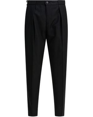 Briglia 1949 Pleated Straight-Leg Trousers - Black