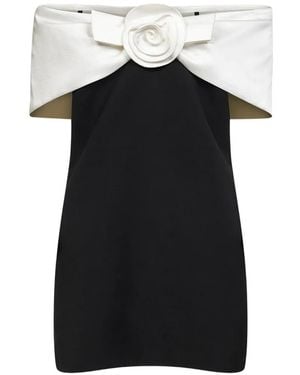 Self-Portrait Flower-Detail Mini Dress - Nero