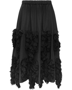Comme des Garçons Layered Ruffled Midi Skirt - Black