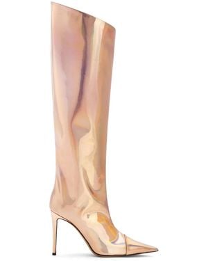 Alexandre Vauthier Alex 105Mm Metallic-Finish Boots - White