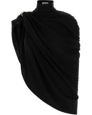 Jean Paul Gaultier Draped High-Neck Cape - Black