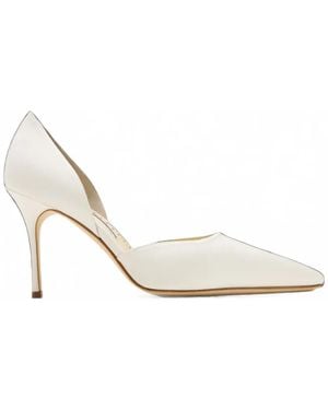 Manolo Blahnik Taylerbinu Satin Pumps - White