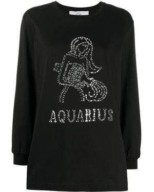 Alberta Ferretti Aquarius Crystal Embellished T-Shirt - Black