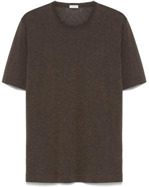 Caruso Short-Sleeves Cotton T-Shirt - Brown