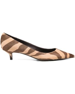 Jimmy Choo 35Mm Zebra-Print Pointed Court Shoes - Brown