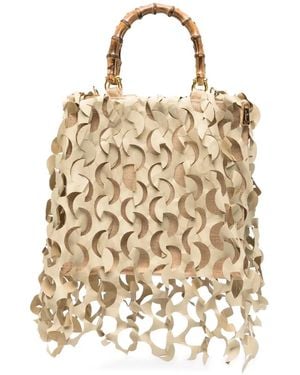 La Milanesa Medium Oceano Bamboo-Handle Tote Bag - Natural