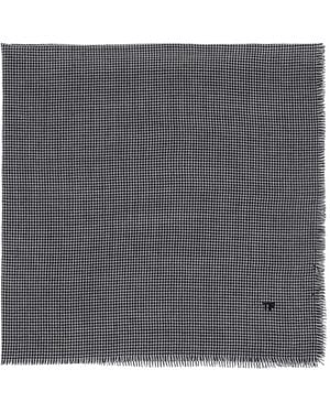 Tom Ford Houndstooth Wool Scarf - Grey