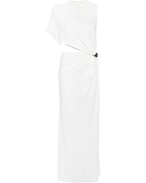 Courreges Heritage Stretch-Jersey Crepe Asymmetric Dress - White