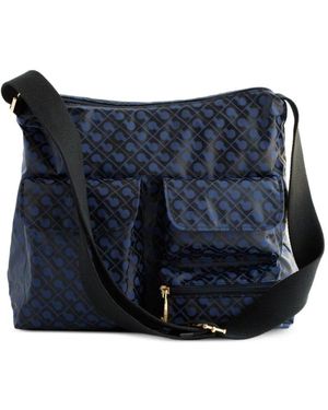 Gherardini Monogram-Print Shoulder Bag - Blue
