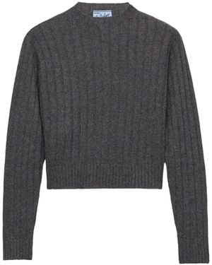 Prada Cropped Re-Cashmere Jumper - Grey