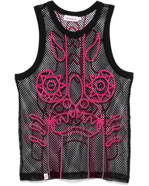 Charles Jeffrey Top Graphic Net - Rosso