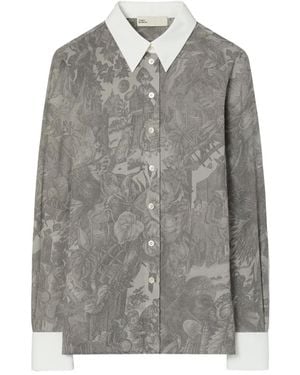 Tory Burch Printed Viscose Shirt - Grey