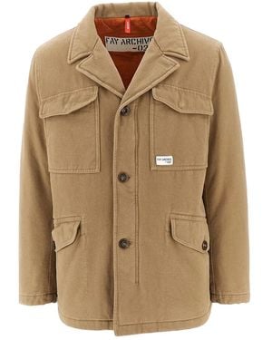 Fay Buttoned Flap-Pocket Jacket - Natural