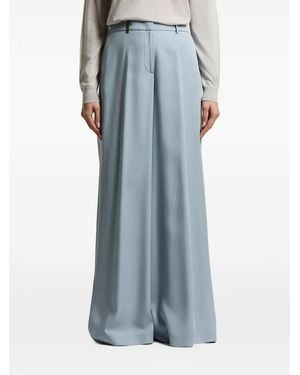 Peserico Pleat-Detail Palazzo Pants - Blue