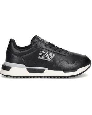 EA7 Logo-Detail Panelled Trainers - Black