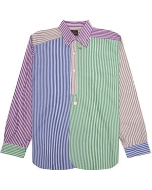 Needles Striped Paneled Shirt - Blue