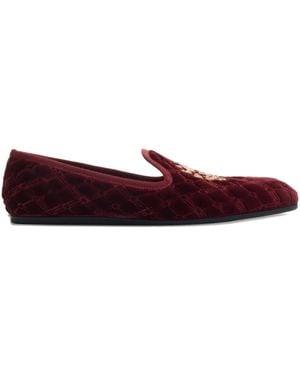 Burberry Gesteppte Loafer mit Wappendetail - Rot