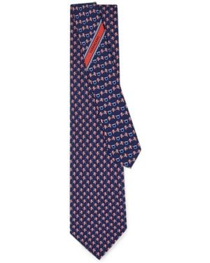 Ferragamo Cyrus Gancini Fish-Print Tie - Blue