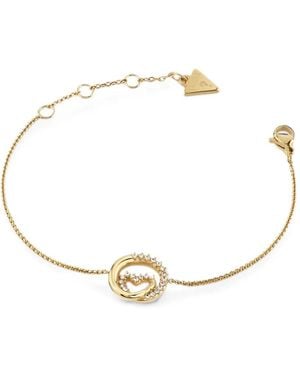 Guess Iconique Wrapped Heart Bracelet - Metallic