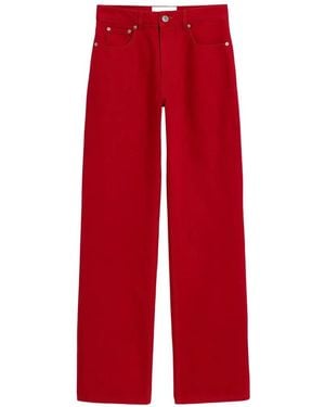 Ami Paris Large-Fit Cotton Jeans - Red