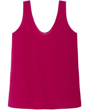 Another Tomorrow Silk Tank Top - Red