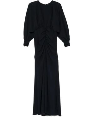 Amsale Gerafftes Pebble Krepp-Maxikleid - Schwarz