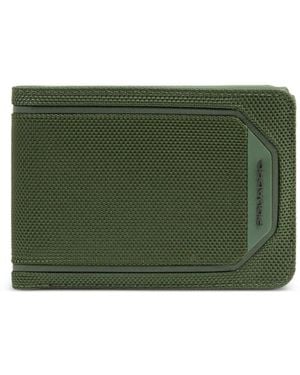 Piquadro Mesh-Texture Flip-Up Wallet - Green