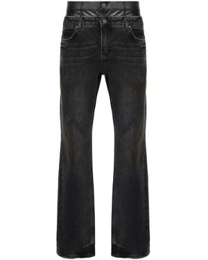Guess High-Rise Straight-Leg Jeans - Black