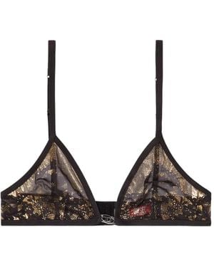 DIESEL Stretch-Tulle Bra With Metallic Effect - Black