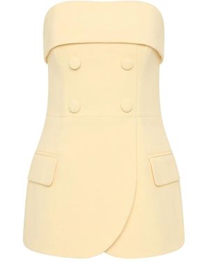 Rebecca Vallance Strapless Double-Breasted Top - Natural