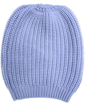 LA ROSE Cash Ribbed Beanie - Blue