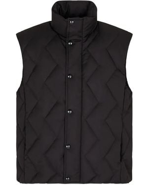 Giorgio Armani Chaleco Con Acolchado Chevron - Negro