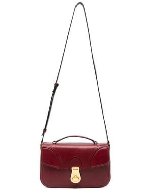 The Bridge Leather Shoulder Bag - Red
