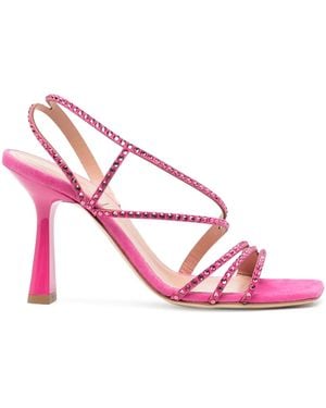 Alberta Ferretti 100Mm Heel Calf-Leather Sandals - Pink