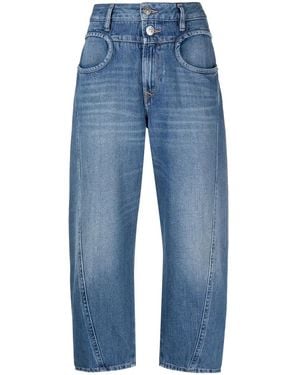 DIESEL High-Rise Cropped Trousers - Blue