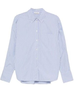 Marc O' Polo Vertical-Stripe Chest-Pocket Shirt - Blue