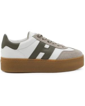 Hogan Logo-Patch Platform Sneakers - White