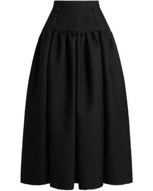 Dolce & Gabbana Falda Midi De Lana - Negro