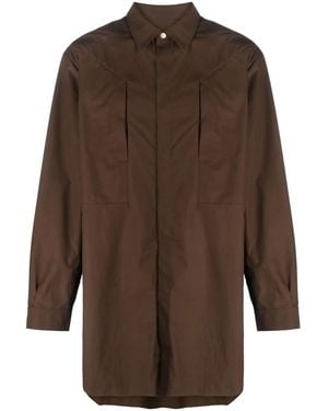 Rick Owens Spread-Collar Oversize Shirt - Brown