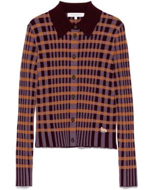 Maison Kitsuné Checked Knitted Shirt - Red
