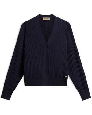 Woolrich Cardigan Côtelé À Col V - Blue
