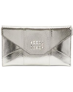 Lancel Crystal-Embellished Snakeskin-Effect Cross Body Bag - Grey