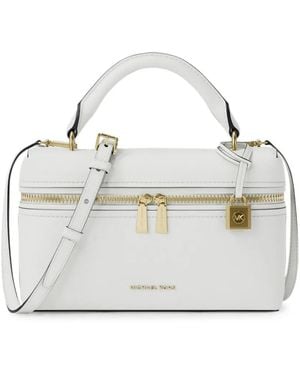 Michael Kors Mini Jana Leather Cross Body Bag - White