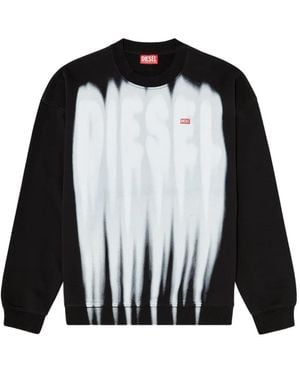 DIESEL Cotton Sweatshirt With Graphic Print - Black