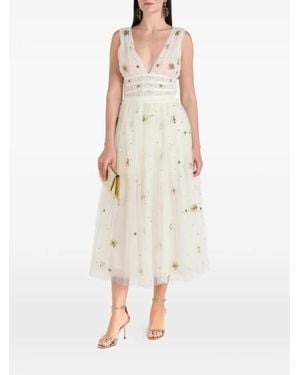 LoveShackFancy Wilona Embellished Midi Skirt - Natural