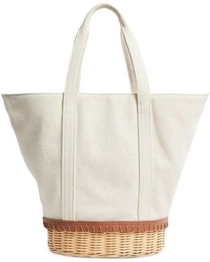 PAMELA MUNSON The Gardener Canvas En Rotan Shopper - Wit