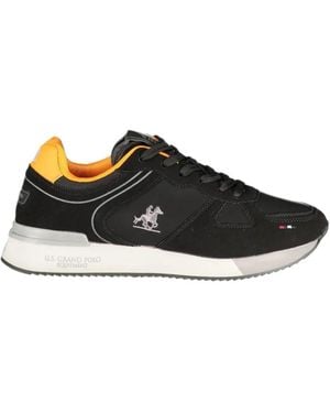 U.S. Grand Panelled Logo-Patch Trainers - Black