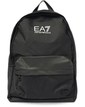EA7 Logo-Print Backpack - Black
